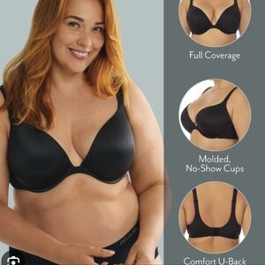 🦋DreamFit Women's Plus Size Black Full Coverage Bra Size 44DD